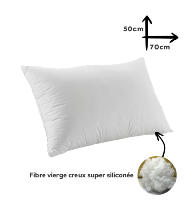 Lot de 2 Oreillers Orthopédiques Top Qualité Lavable 70x50cm