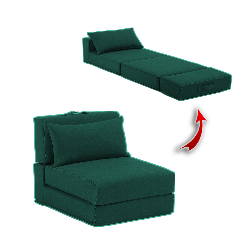 Fauteuil Lit Pliable Avec Coussin Couleur vert