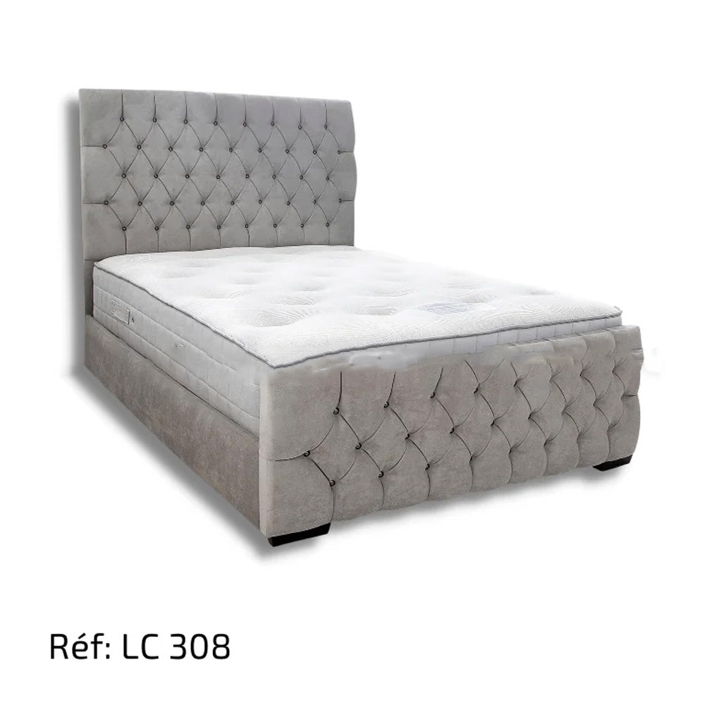 Lit Capitonné Tissu Anti-taches Haute Qualité