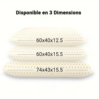 Oreiller en Latex 100 % Naturel Ultra Respirant et Confortable