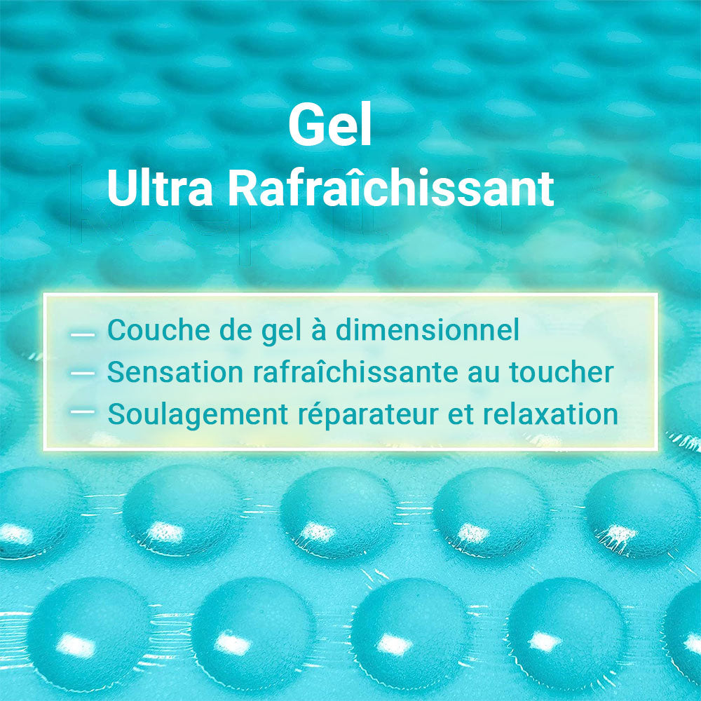 Oreiller Ergonomique Courbée Viscogel en Mousse à Mémoire de Forme et Gel Ultra Rafraîchissant
