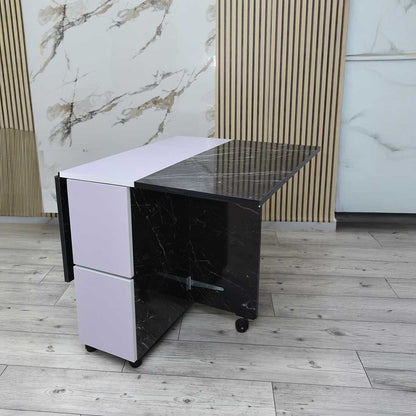 Table Pliable Multifonctionnelle Avec 4 Chaises Marbré