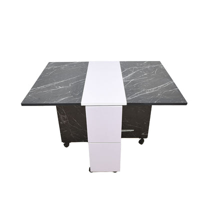 Table Pliable Multifonctionnelle Avec 4 Chaises Marbré
