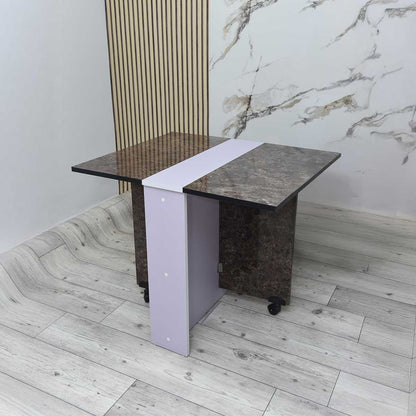 Table à Manger Pliante Multifonctionnelle Couleur Marbré