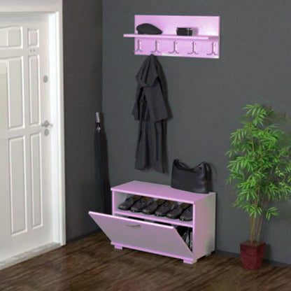 Porte Manteaux et Chaussures 2 en 1 Mauve Claire