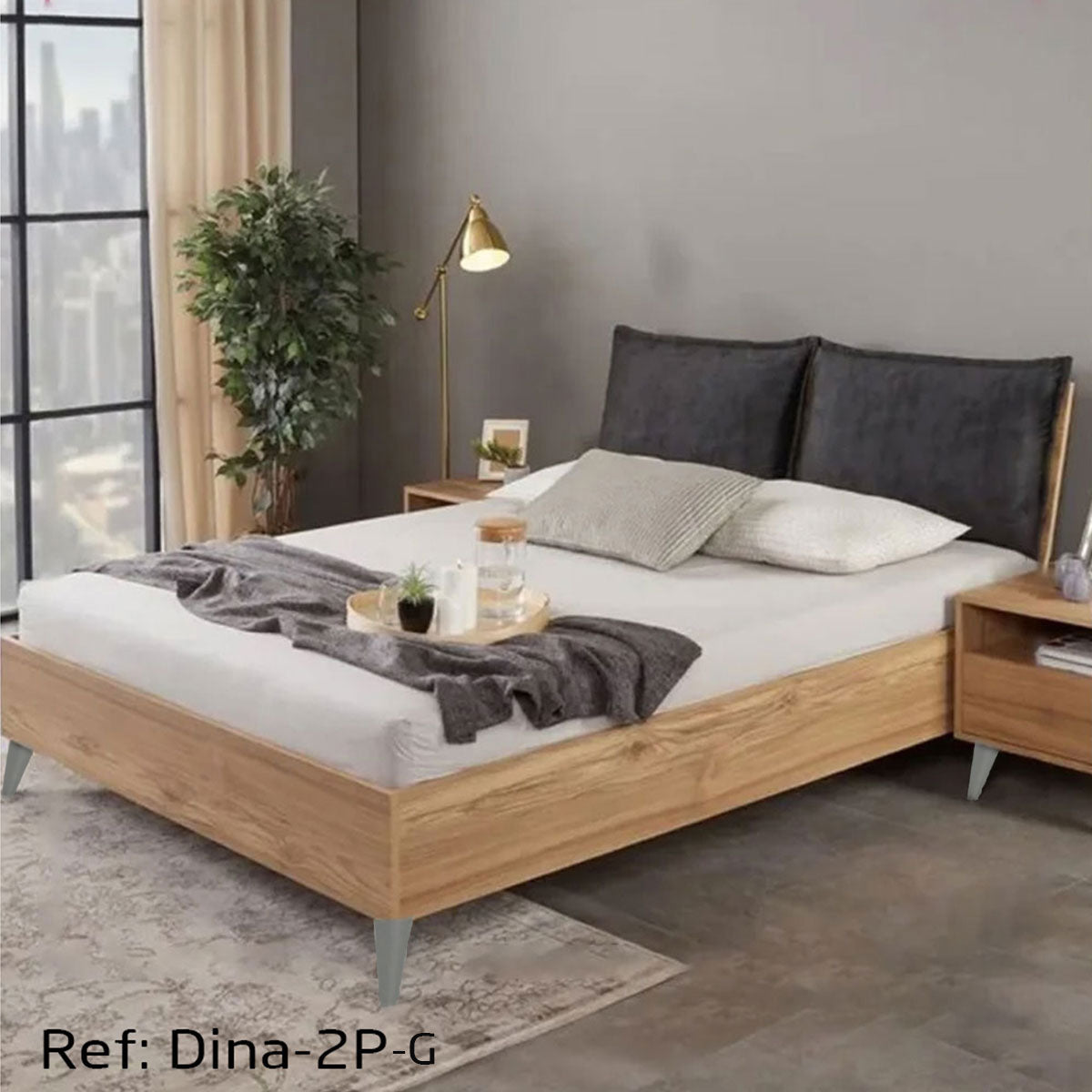 Lit Deux Places Dina Couleur Chêne (G)