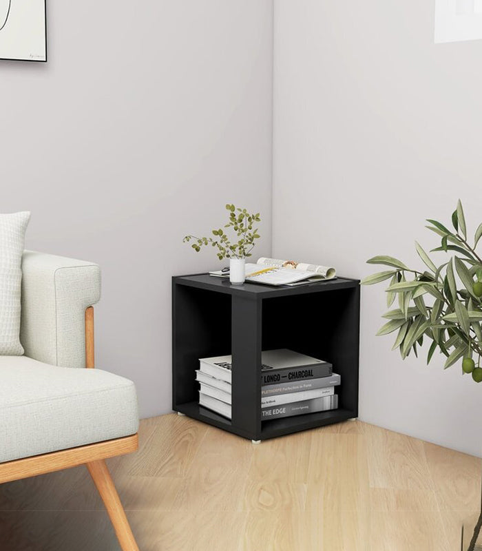 Table Décorative Avec Rangement En MDF Stratifié de Haute Qualité – Couleur Noir